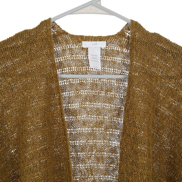 J Jill Olive Khaki Knit Open Cardigan Women's One Size - Picture 2 of 5